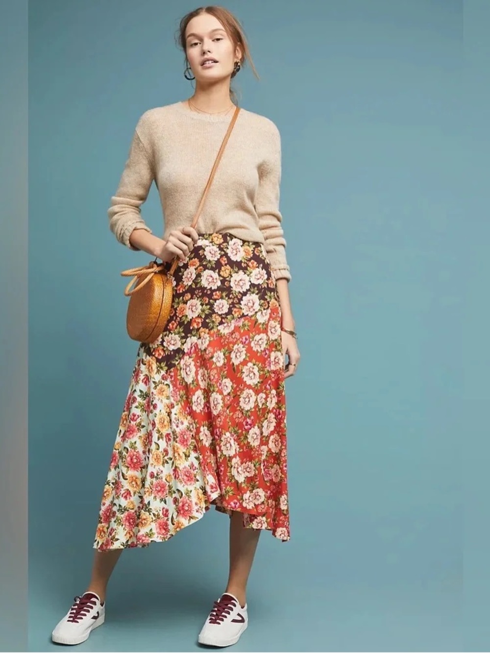 FARM Rio Patchwork Floral Skirt